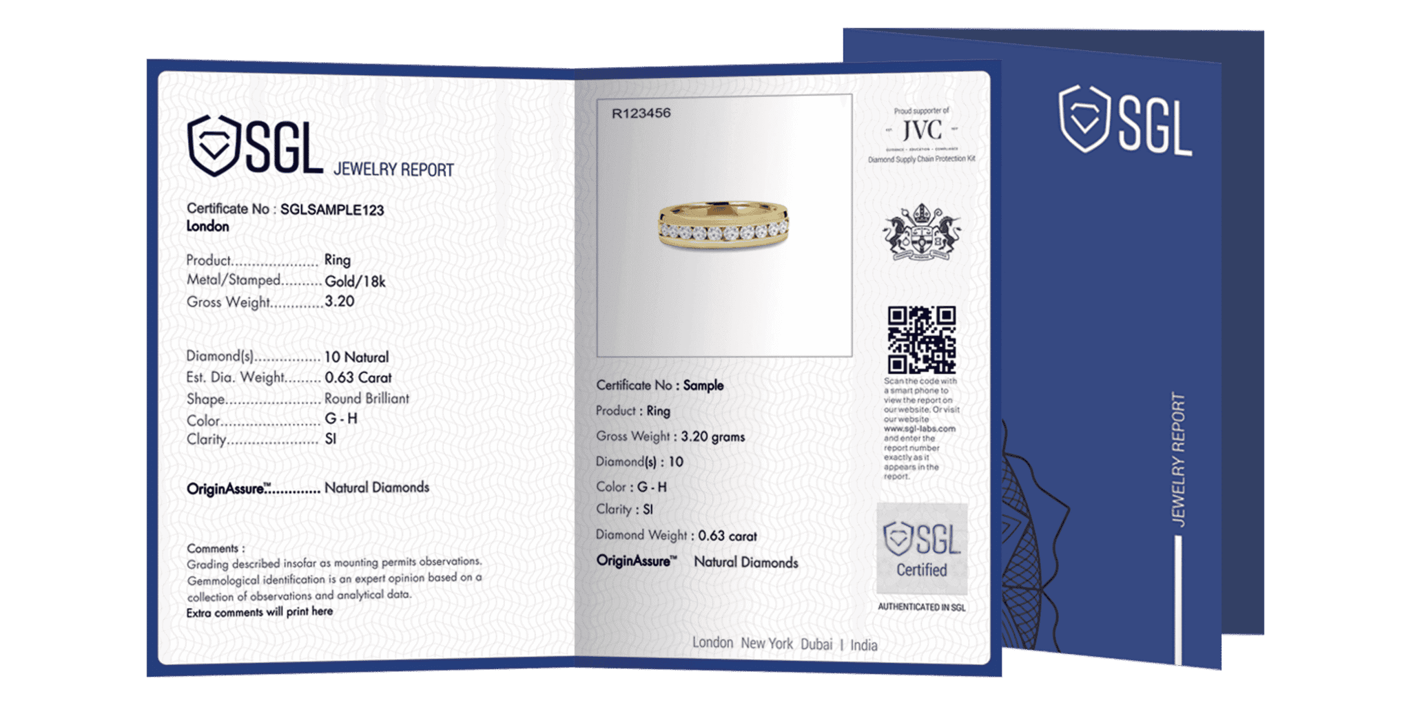 SGL independent jewellery certification report